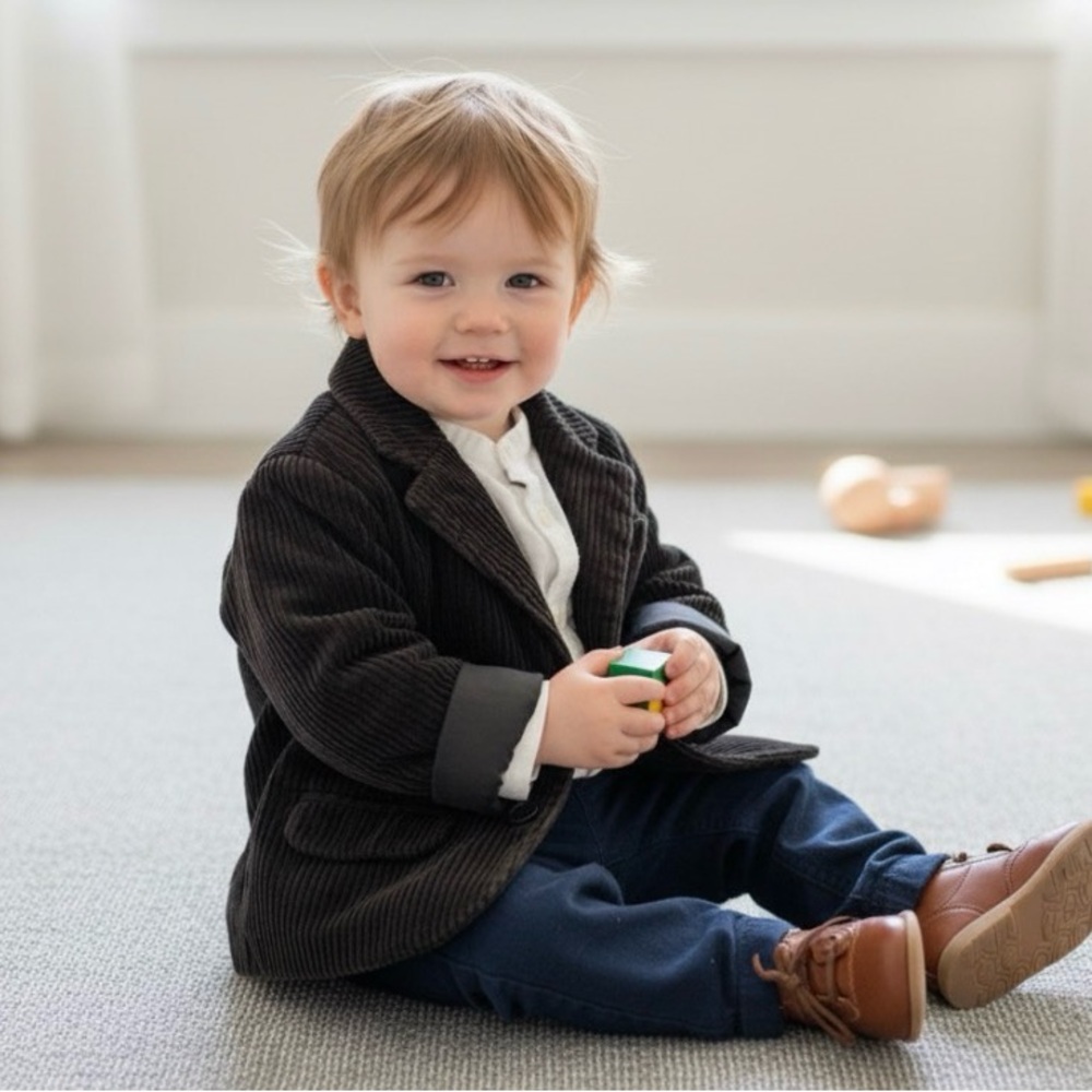🖤 Gymboree Black Corduroy Blazer Coat – Size 12–24 Months 🧥